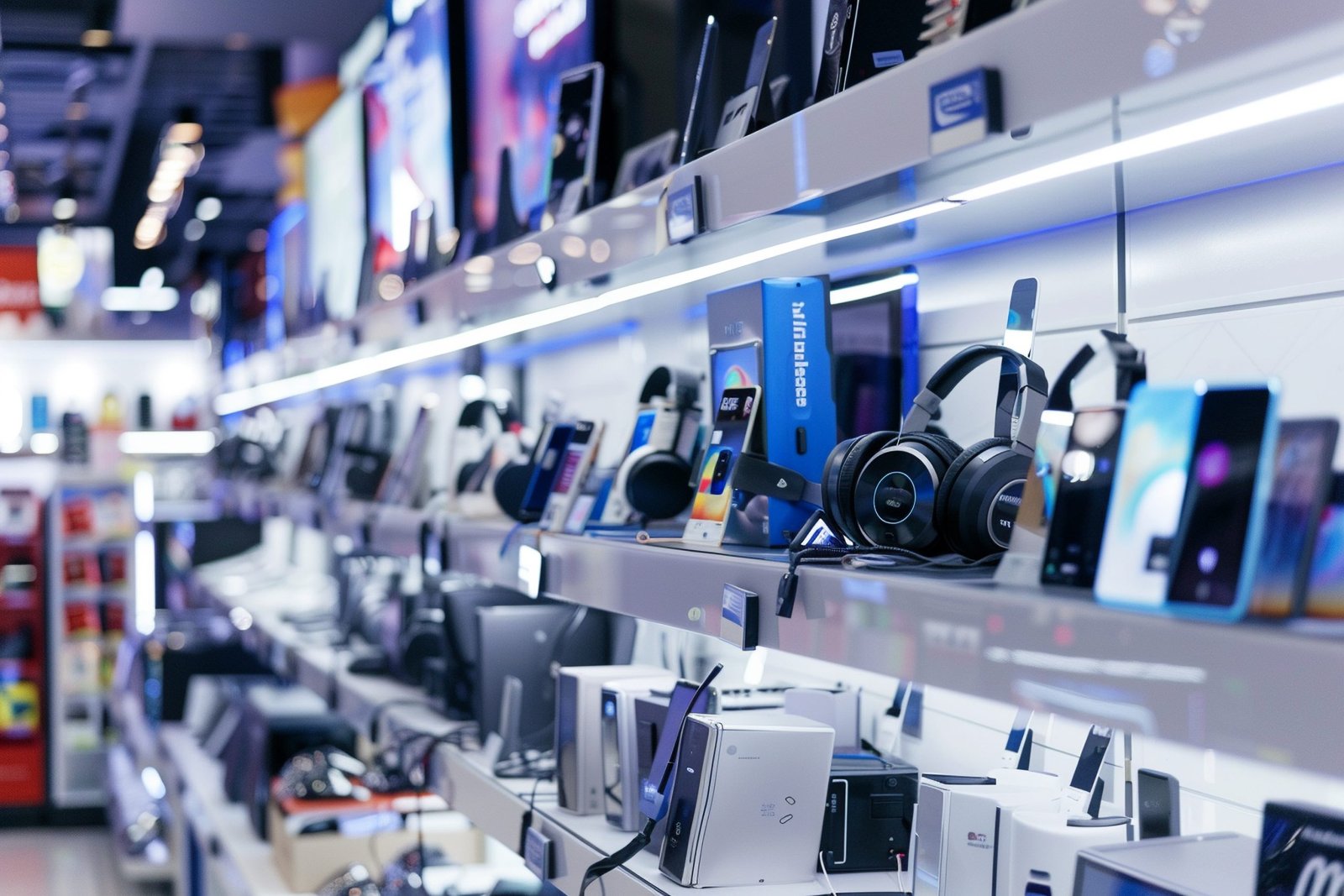 Modern Electronics Store Displaying Latest Gadgets